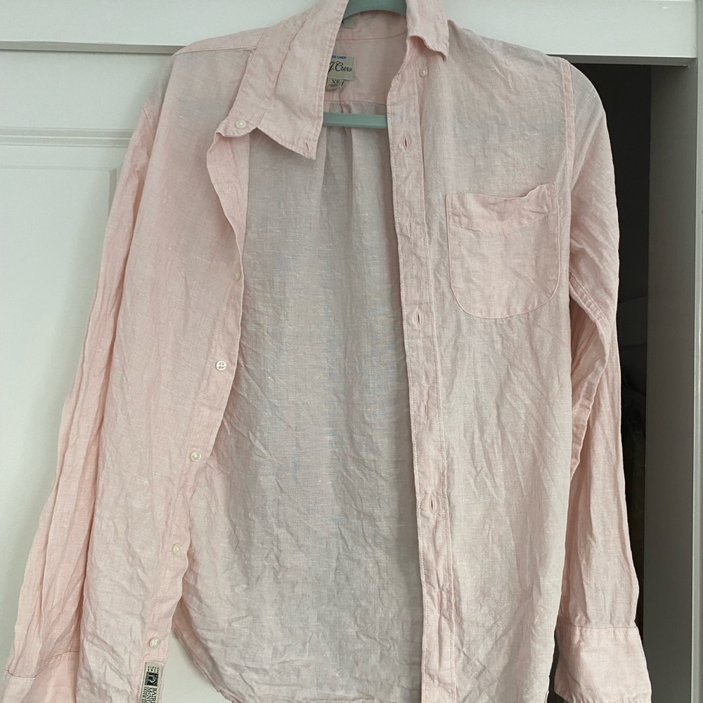 J crew linen shirt XS slim